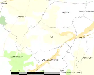 Poziția localității Agy
