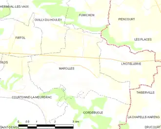 Poziția localității Marolles