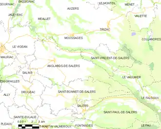 Poziția localității Anglards-de-Salers