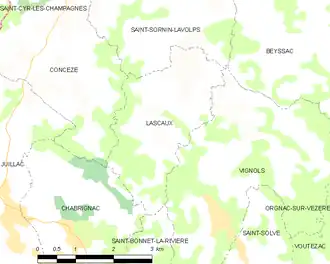 Poziția localității Lascaux