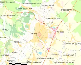 Poziția localității Beaune
