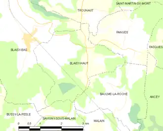 Poziția localității Blaisy-Haut