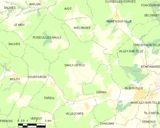 Poziția localității Saulx-le-Duc