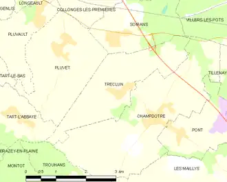 Poziția localității Tréclun