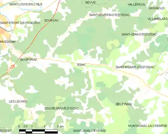 Poziția localității Issac