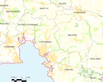 Poziția localității Concarneau