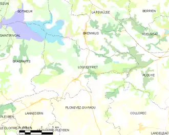 Poziția localității Loqueffret