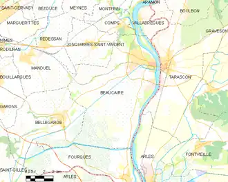 Poziția localității Beaucaire
