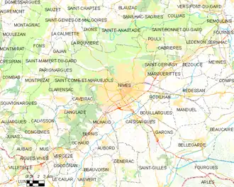 Poziția localității Nîmes