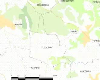 Poziția localității Fouzilhon