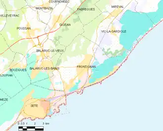 Poziția localității Frontignan