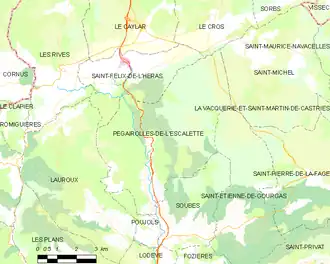 Poziția localității Pégairolles-de-l'Escalette