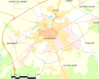 Poziția localității Châteauroux