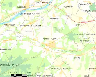 Poziția localității Azay-le-Rideau