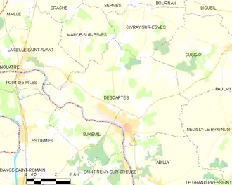 Poziția localității Descartes