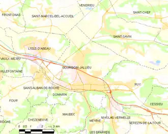 Poziția localității Bourgoin-Jallieu