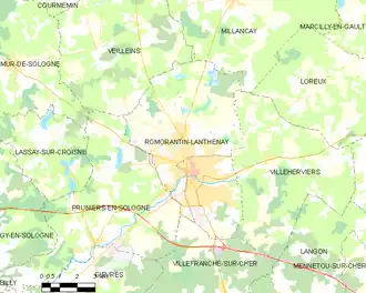 Poziția localității Romorantin-Lanthenay