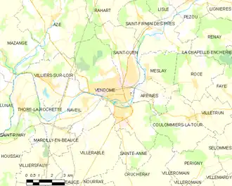 Poziția localității Vendôme