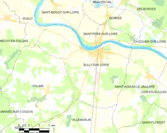 Poziția localității Sully-sur-Loire