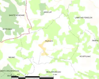 Poziția localității Fajoles