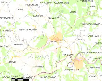 Poziția localității Figeac