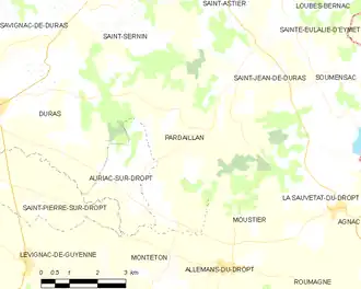 Poziția localității Pardaillan