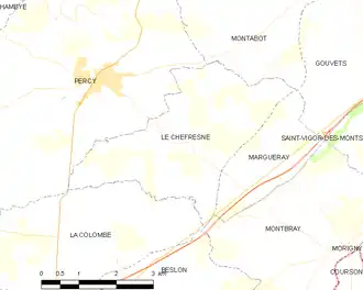 Poziția localității Le Chefresne