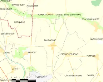 Poziția localității Bourgogne