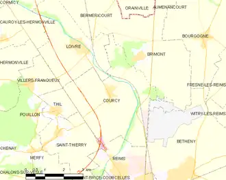Poziția localității Courcy