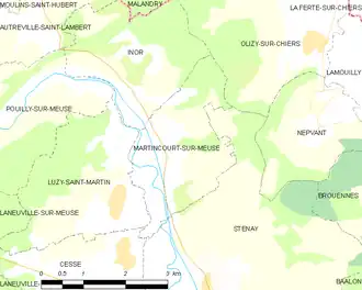 Poziția localității Martincourt-sur-Meuse