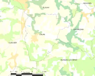 Poziția localității Calan