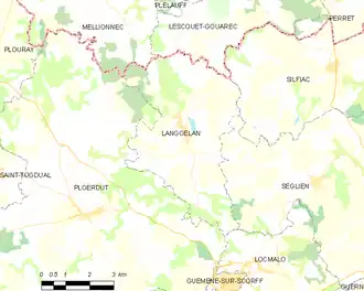 Poziția localității Langoëlan