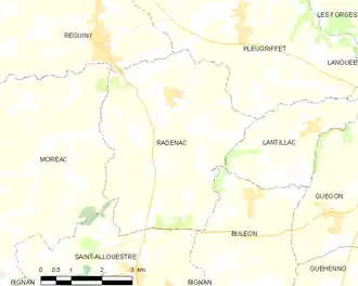 Poziția localității Radenac