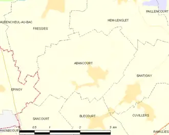 Poziția localității Abancourt