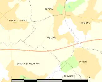 Poziția localității Anstaing