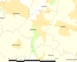 Poziția localității Lewarde