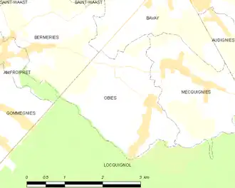 Poziția localității Obies