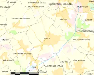Poziția localității Wavrin