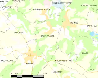 Poziția localității Berthecourt