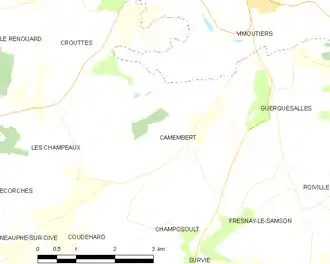 Poziția localității Camembert