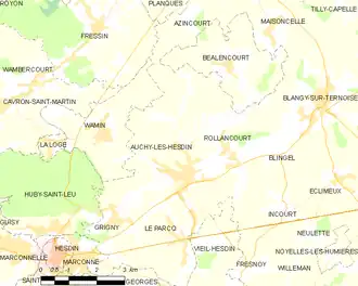 Poziția localității Auchy-lès-Hesdin