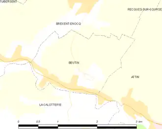 Poziția localității Beutin