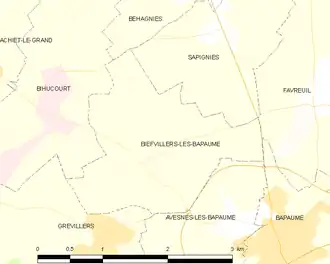 Poziția localității Biefvillers-lès-Bapaume