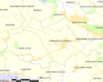 Poziția localității Campagne-lès-Hesdin