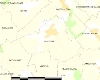 Poziția localității Caucourt