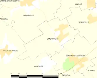 Poziția localității Simencourt
