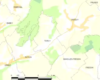 Poziția localității Torcy