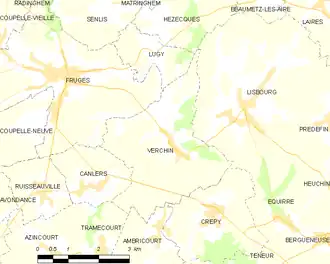 Poziția localității Verchin