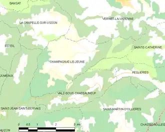 Poziția localității Champagnat-le-Jeune