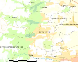 Poziția localității Châtel-Guyon
